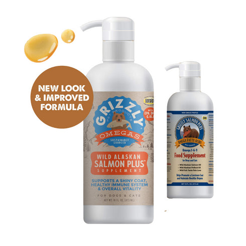 Grizzly Pet Products Salmon Oil for Cats & Dogs 16oz - Poudre Pet and Feed Supply